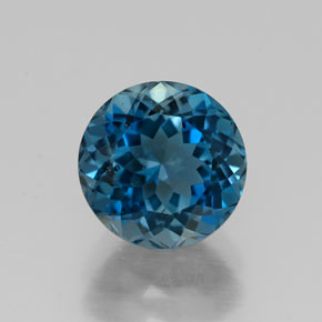 Topaze bleue naturelle coupe roude, 2,89 ct, VVS