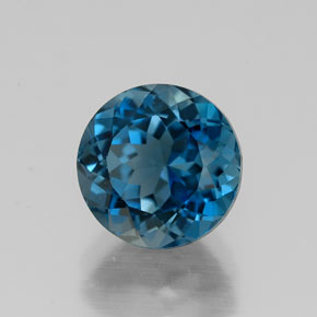 Topaze bleue naturelle coupe roude, 2,89 ct, VVS