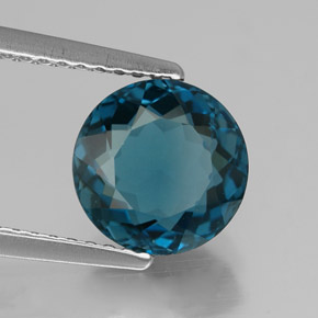 Topaze bleue naturelle coupe roude, 2,51 ct, VVS-VS