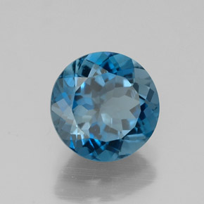 Topaze bleue naturelle coupe roude, 2,23 ct, VVS