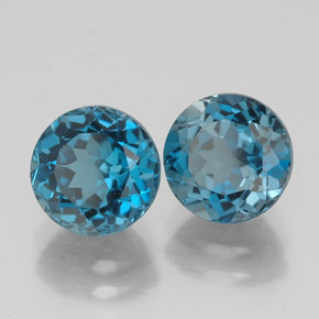 Achetez naturel ct bleue topaze gems, coupe roude, en provenance brésil chez gemselect. en stock, livraison internationale!