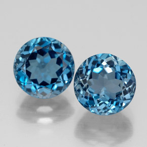 Achetez naturel ct bleue topaze gems, coupe roude, en provenance brésil chez gemselect. en stock, livraison internationale!