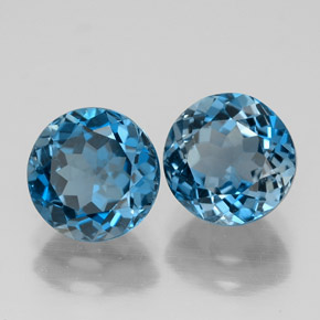 Achetez naturel ct bleue topaze gems, coupe roude, en provenance brésil chez gemselect. en stock, livraison internationale!