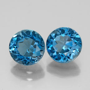 Achetez naturel ct bleue topaze gems, coupe roude, en provenance brésil chez gemselect. en stock, livraison internationale!
