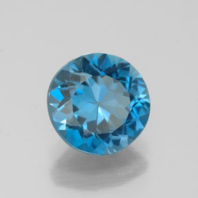Topaze bleue naturelle coupe roude, 2,04 ct, VVS-VS