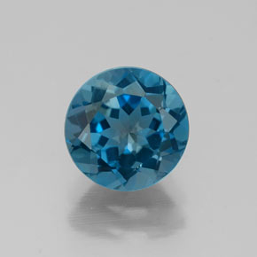 Topaze bleue naturelle coupe roude, 1,77 ct, VVS-VS