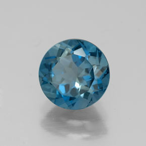 Topaze bleue naturelle coupe roude, 1,77 ct, VVS-VS