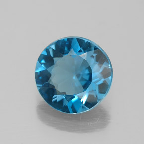 Topaze bleue naturelle coupe roude, 1,98 ct, VVS-VS