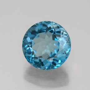 Topaze bleue naturelle coupe roude, 2,46 ct, VVS-VS