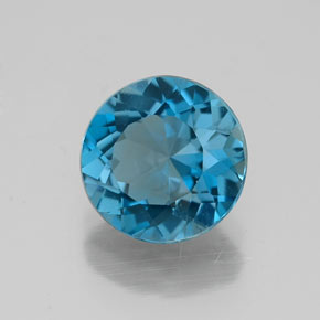 Topaze bleue naturelle coupe roude, 2,10 ct, VVS-VS
