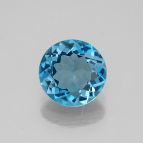Topaze bleue naturelle coupe roude, 1,46 ct, VVS