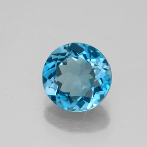 Topaze bleue naturelle coupe roude, 1,46 ct, VVS