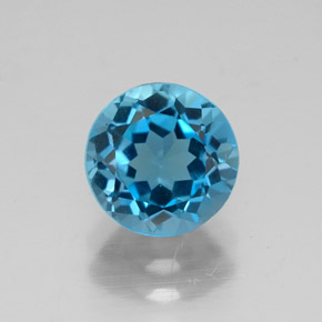 Topaze bleue naturelle coupe roude, 1,76 ct, VVS