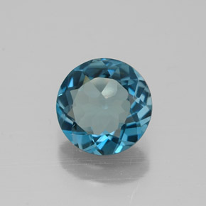 Topaze bleue naturelle coupe roude, 1,38 ct, VVS