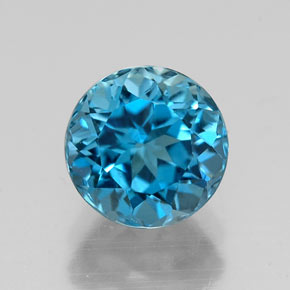 Topaze bleue naturelle coupe roude, 1,92 ct, VS