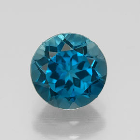 Topaze bleue naturelle coupe roude, 1,56 ct, VS