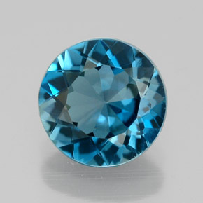 Topaze bleue naturelle coupe roude, 2,04 ct, VVS