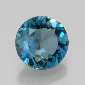 Topaze bleue naturelle coupe roude, 2,04 ct, VVS