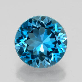 Topaze bleue naturelle coupe roude, 2,16 ct, VVS