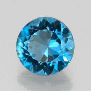 Topaze bleue naturelle coupe roude, 2,16 ct, VVS