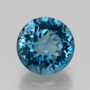 Topaze bleue naturelle coupe roude, 2,40 ct, VVS