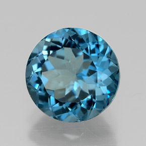 Topaze bleue naturelle coupe roude, 2,40 ct, VVS