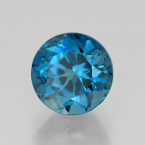 Topaze bleue naturelle coupe roude, 1,84 ct, VS