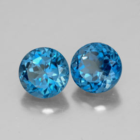 Achetez naturel ct bleue topaze gems, coupe roude, en provenance brésil chez gemselect. en stock, livraison internationale!