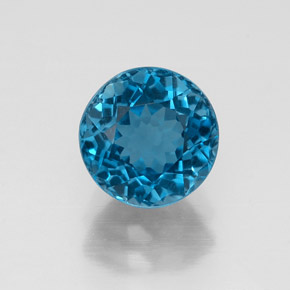Topaze bleue naturelle coupe roude, 1,97 ct, VS