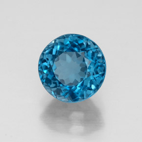 Topaze bleue naturelle coupe roude, 1,97 ct, VS