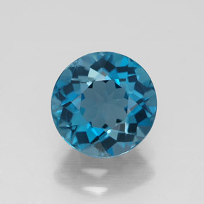 Topaze bleue naturelle coupe roude, 2,08 ct, VVS
