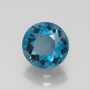 Topaze bleue naturelle coupe roude, 2,08 ct, VVS