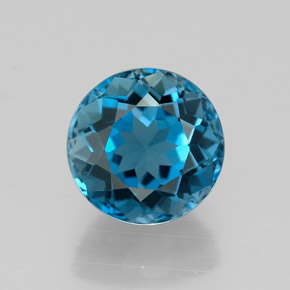 Topaze bleue naturelle coupe roude, 2,65 ct, VVS