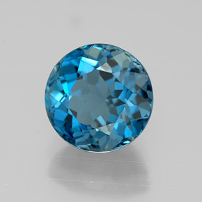 Topaze bleue naturelle coupe roude, 2,65 ct, VVS