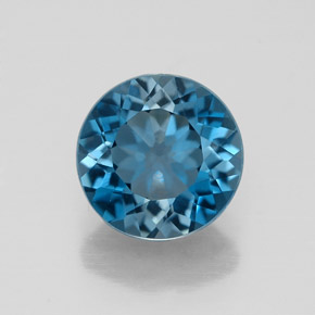 Topaze bleue naturelle coupe roude, 2,10 ct, VVS
