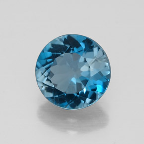 Topaze bleue naturelle coupe roude, 2,10 ct, VVS