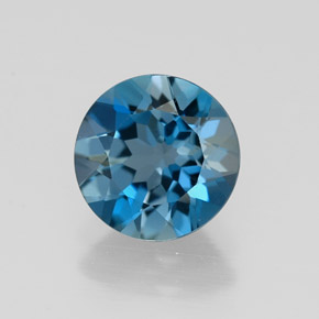 Topaze bleue naturelle coupe roude, 2,04 ct, VVS-VS