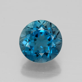 Topaze bleue naturelle coupe roude, 2,25 ct, VVS-VS