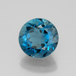 Topaze bleue naturelle coupe roude, 2,25 ct, VVS-VS