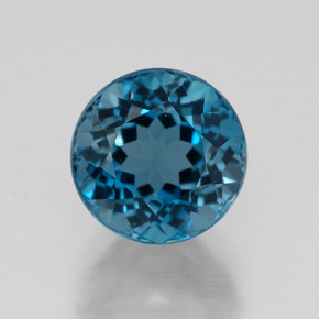 Topaze bleue naturelle coupe roude, 2,99 ct, VVS-VS