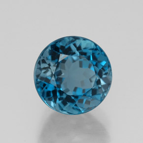 Topaze bleue naturelle coupe roude, 2,99 ct, VVS-VS