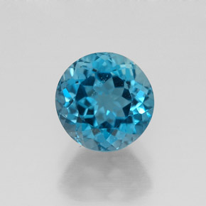 Topaze bleue naturelle coupe roude, 1,88 ct, VS