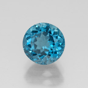Topaze bleue naturelle coupe roude, 1,88 ct, VS