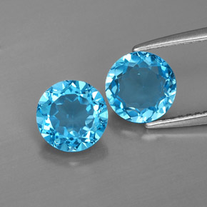 Achetez naturel ct bleue topaze gems, coupe roude, en provenance brésil chez gemselect. en stock, livraison internationale!