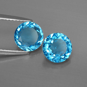 Achetez naturel ct bleue topaze gems, coupe roude, en provenance brésil chez gemselect. en stock, livraison internationale!