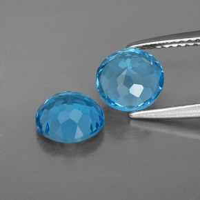 Achetez naturel ct bleue topaze gems, coupe roude, en provenance brésil chez gemselect. en stock, livraison internationale!