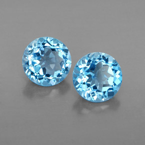 Achetez naturel ct bleue topaze gems, coupe roude, en provenance brésil chez gemselect. en stock, livraison internationale!