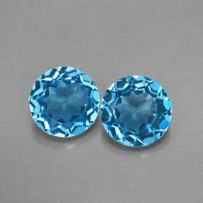 Achetez naturel ct bleue topaze gems, coupe roude, en provenance brésil chez gemselect. en stock, livraison internationale!