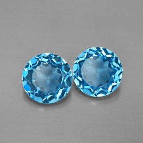 Achetez naturel ct bleue topaze gems, coupe roude, en provenance brésil chez gemselect. en stock, livraison internationale!