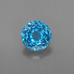 Topaze bleue naturelle coupe roude, 1,83 ct, VS